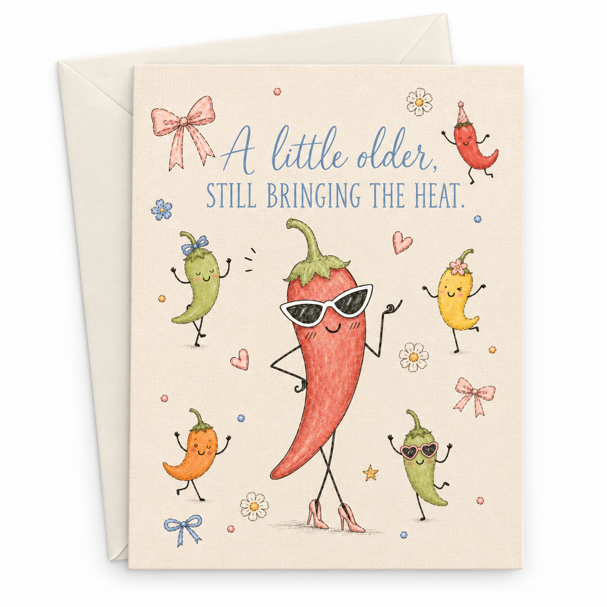 A Little Older, Still Bringing the Heat | Funny Birthday Card