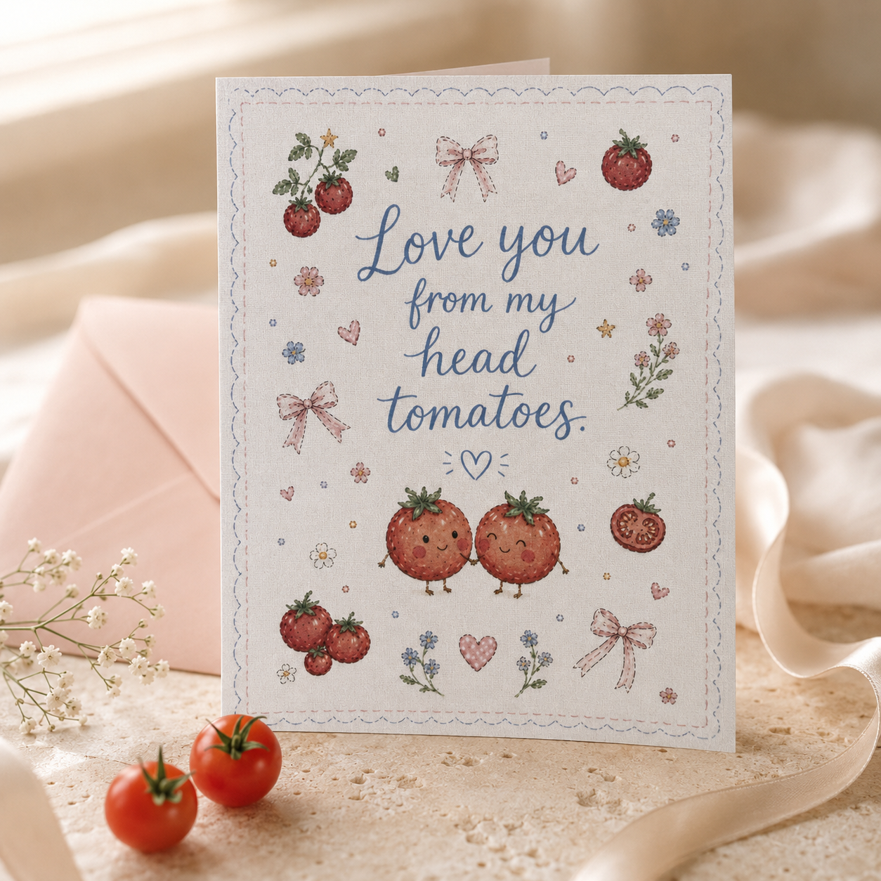 Love You From My Head Tomatoes | Funny Tomato Love Card