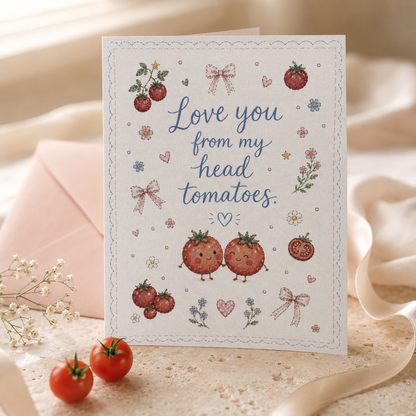 Love You From My Head Tomatoes | Funny Tomato Love Card