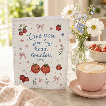 Love You From My Head Tomatoes | Funny Tomato Love Card
