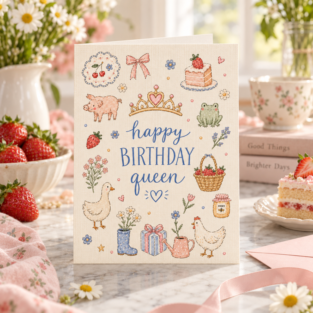 Happy Birthday Queen | Whimsical Birthday Card