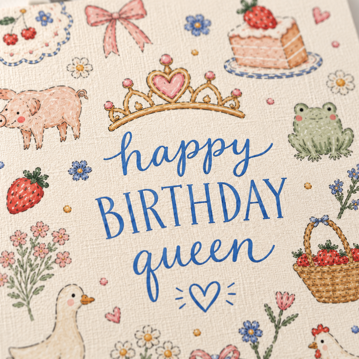 Happy Birthday Queen | Whimsical Birthday Card