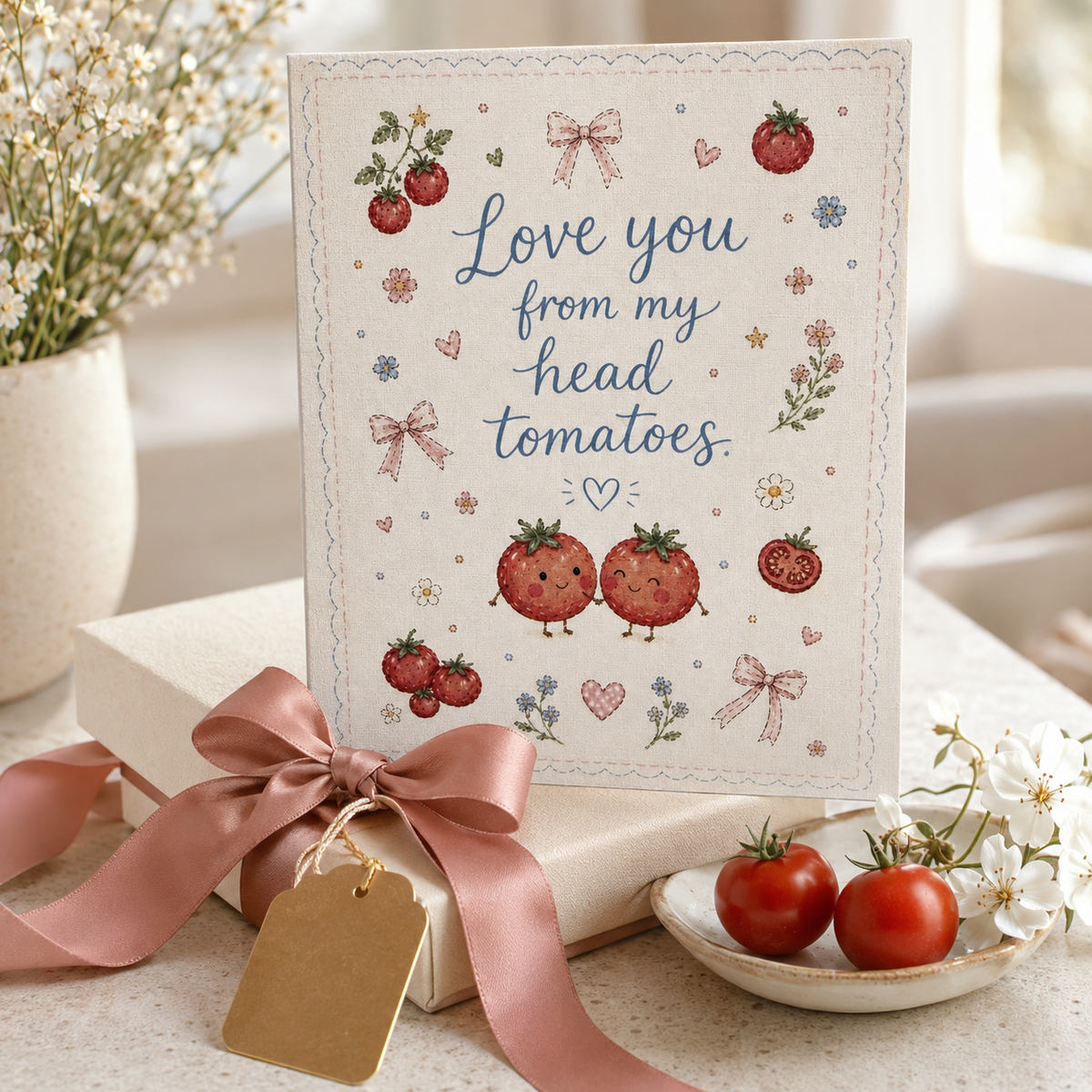 Love You From My Head Tomatoes | Funny Tomato Love Card