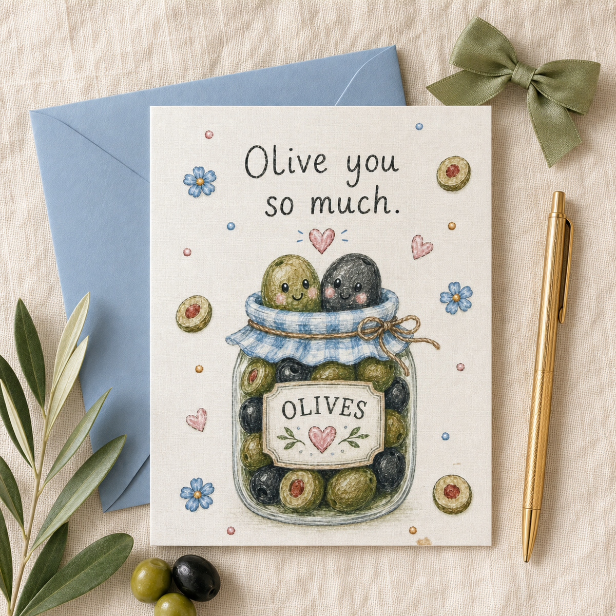 Olive You So Much | Whimsical Card