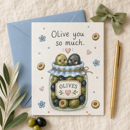 Olive You So Much | Whimsical Card