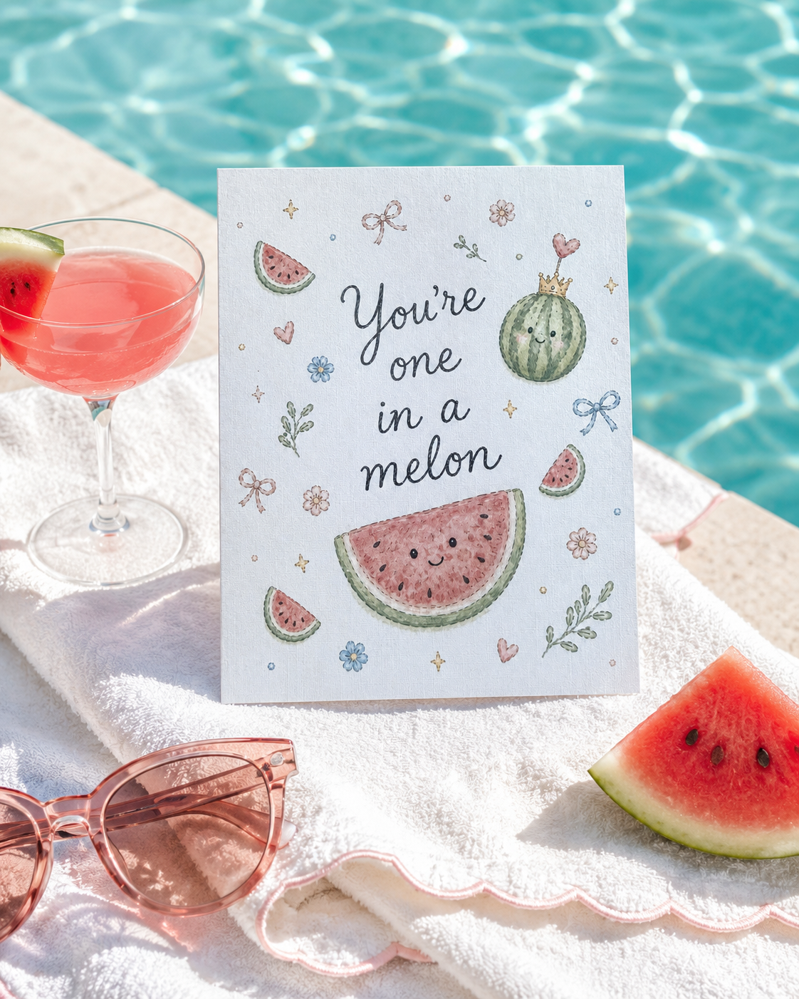 You’re One in a Melon Card | Cute Watermelon Birthday Card