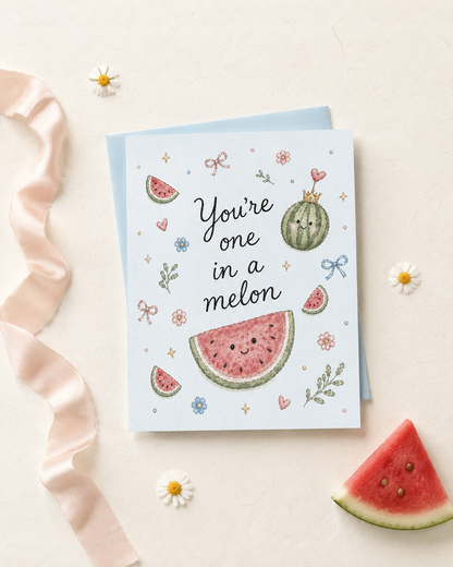 You’re One in a Melon Card | Cute Watermelon Birthday Card