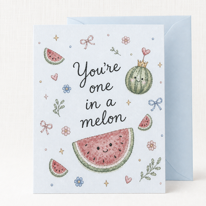 You’re One in a Melon Card | Cute Watermelon Birthday Card