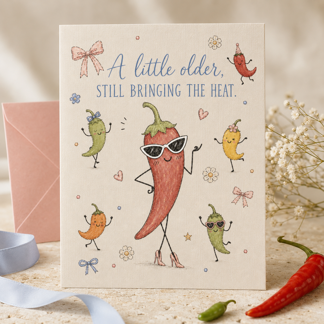 A Little Older, Still Bringing the Heat | Funny Birthday Card