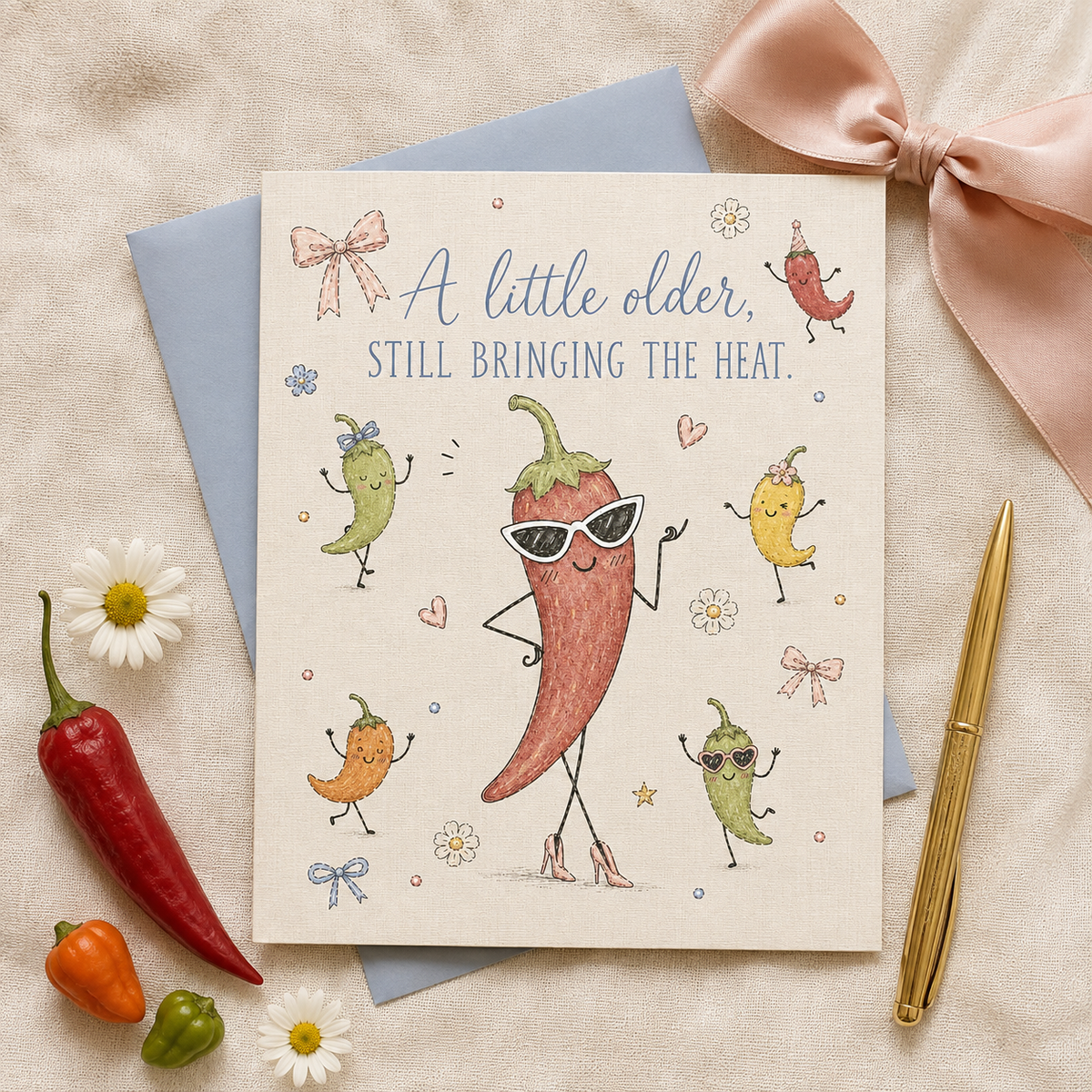 A Little Older, Still Bringing the Heat | Funny Birthday Card