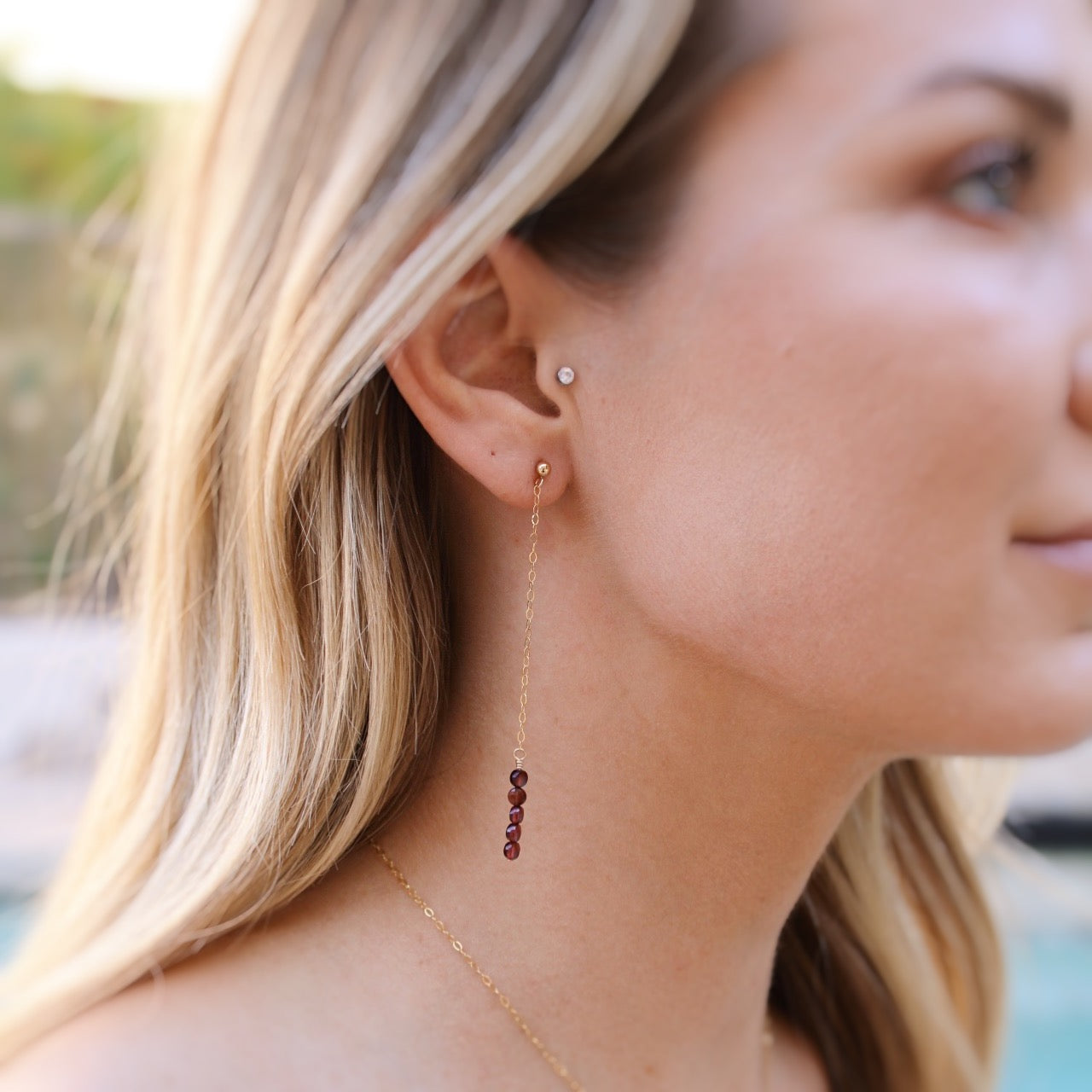 Claret Drop Earrings