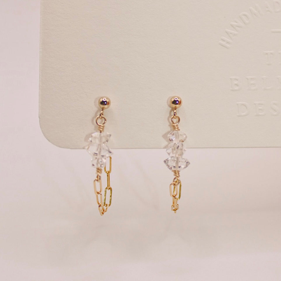 Herkimer Chain Earring